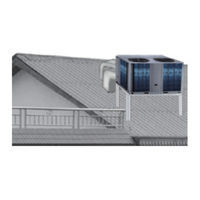 Climatiseur de toit compact Midea 98 kW 30 tonnes R410A, pompe à chaleur commerciale avec coffret en acier galvanisé G90