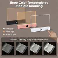 Lampe de lecture plate minimaliste rechargeable USB Type-C DC LED, anti-éblouissement, 3 températures de couleur, gradation progressive, minuterie