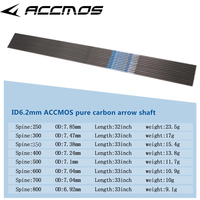 ACCMOS ID 6.2mm 0.006 Tige de flèche en carbone pur Spine 250-800 pour Tir à l'arc Chasse Bricolage