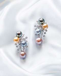 ליקסין יוקרה זירקון תכשיטים סט אימיטאציה צבעונית עגילי 3 חלקים עגילי זירקון שרשרת טבעת עבור כלה חתונה מסיבה - Product Image 3