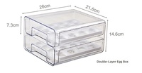 Boîte de rangement pour réfrigérateur en PET double couche, boîte de conservation des fruits et légumes en plastique pour la cuisine, bac à œufs de type tiroir
