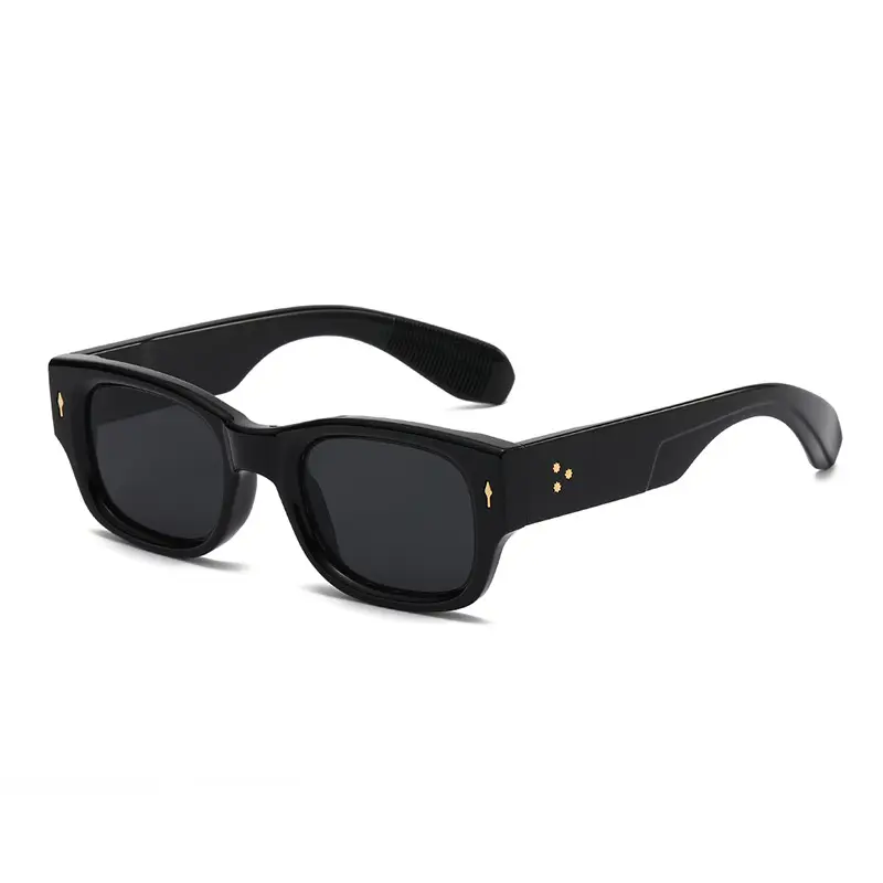 Logotipo personalizado Retangular Full Frame Óculos De Sol Nail Shades Plastic Oculus Gafas para Homens e Mulheres Óculos