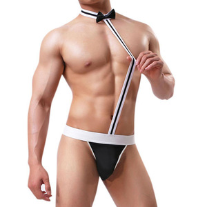 Intimo Sexy da Uomo, Costume da Cameriere con Perizoma in Pizzo, Uniforme da Nightclub, Modello 224 in Nylon Misto, Shenzhen - Product Image 3