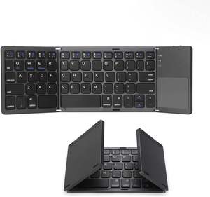 Rechargeable Full Size Ultra Slim Pocket Swedish Keyboard Foldable Qwerty Folding bluetooth Keyboard with Touchpad - Product Image 1