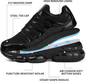 CHITED Lightweight Steel <strong>Toe</strong> <strong>Sneakers</strong> for Men Women Indestructible <strong>Composite</strong> Safety Shoes Air Cushion Slip Lace-Up Summer - Product Image 4