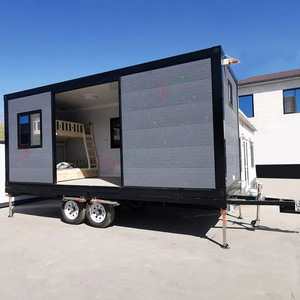 Casa Container Prefabbricata Casa <span class=keywords><strong>Mobile</strong></span> su Ruote Roulotte da <span class=keywords><strong>Campeggio</strong></span> Baita per Viaggi in Auto e Glamping - Product Image 4
