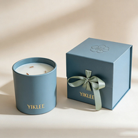 Caja magnética para una sola vela con cinta, embalaje de marca privada para velas de aromaterapia, caja magnética con tapa abatible.
