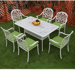 Juego de Mesa y Sillas de Aluminio Fundido para Exteriores, Diseño Nórdico Blanco, Resistente al Agua y a los Rayos UV, Duradero, 5 Piezas, para Jardín, Balcón, Patio - Product Image 1