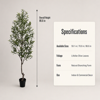Arbre d'olivier artificiel réaliste avec fruits d'olivier, grande plante en pot pour villa, hôtel, projet, approvisionnement en gros