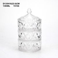 Ensemble de maison classique de 3 bidons en verre craie clair apothicaire pot de bonbons hermétique pour pot de stockage des aliments de cuisine avec couvercle en verre