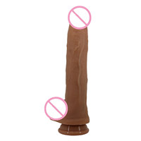 Pretty Love 11 In's, Dildo de Silicona Líquida Realista, Ecológico, Suave, Impermeable IPx7, con Ventosa, Color Marrón, Talla L, Largo 280 mm