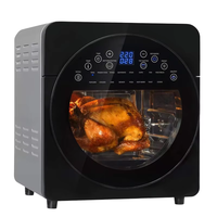 Horno freidora de aire digital de 14.5L con 16 programas, pantalla táctil, ventana visible, luz de cocción, temporizador de 60 min, función de secado de 8 horas