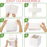 Boîtes à gâteaux personnalisées de luxe en gros, transparentes, grandes, hautes, à étages, avec fenêtre