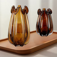 Vase en cristal de verre de luxe léger, calla lily, hydroponique, style nordique moderne, simplicité, table à manger, meuble TV, salon, fleur