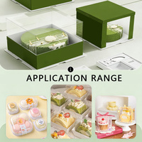 Boîte à gâteau transparente sophistiquée de bonne qualité 12,3*10,5*7,2 cm, boîte à gâteau réglable pour boulangerie, emballage en plastique pour gâteau