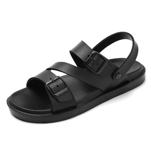 Sandales de plage en cuir ajustables pour hommes, style classique d'extérieur, confortables, flexibles et antidérapantes - Product Image 6