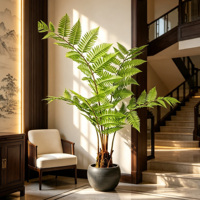 Plante artificielle réaliste en pot, Fougère de Cooper multi-tiges, Faux arbre Fougère WarmthPerch 6.6ft/7.2ft pour la maison, le hall et l'espace commercial