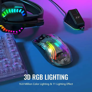 Ratón Inalámbrico para Juegos Attack Shark X2 Pro Tri Mode, Carcasa Transparente, Sensor PAW3212, 4000 DPI, Carga Magnética - Product Image 6