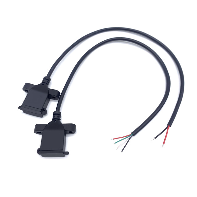 Customization USB Female 2-pin Power Cord 4-pin Data Cable With Dust With Lock