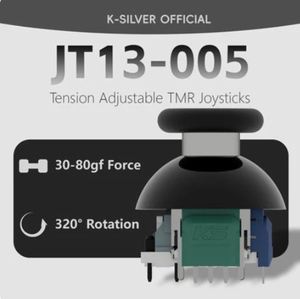 Force de 30-80gf pour PS5 K-SILVER JT13-005 320 °   Joystick magnétique TMR à tension réglable, anti-drift, pour PS4/Switch Pro/XBOXes - Product Image 1