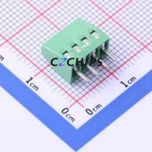JL308-25404G01 Screw Terminal Block Through hole Component (THT),P=2.54mm Connector 1x4P 2.54mm Green Through Hole - Product Image 2