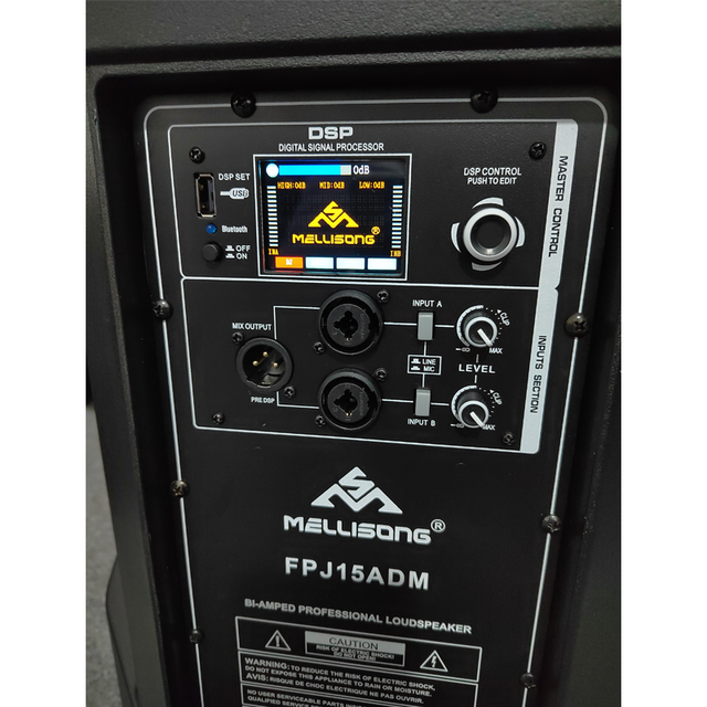Professional 2000W 15-Inch 4 Ohm Active Speaker for Surround Sound Stage Party DJ Karaoke Indoor Pro Audio LCD Display