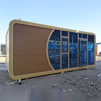 Cabane préfabriquée de luxe, maison conteneur mobile en acier, idéale pour maison en verre forestière.
