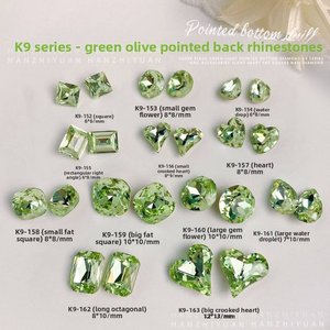 Strass en cristal K9 vert clair super brillants pour nail art, formes ovales, carrées et carrées épaisses à <span class=keywords><strong>angle</strong></span> <span class=keywords><strong>droit</strong></span> - Product Image 5