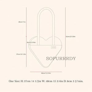 Custom Logo Heart Shape <b>Canvas</b> <b>Tote</b> Bag-Extra Big Shopping Beach <b>Totes</b> Bags Reusable Grocery Plain Solid Bag - Product Image 2