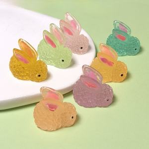 Animaux en résine à dos plat pour Pâques, printemps, résine, animaux qui brillent dans le noir, lapin, jouets de jardin - Product Image 2