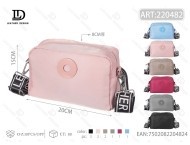 Borsa a Tracolla da Donna Rosa in Poliestere Morbido con Chiusura a Cerniera per Tutte le Stagioni - Product Image 1