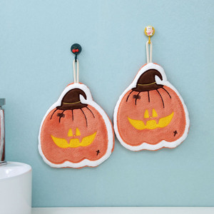 <span class=keywords><strong>Toalla</strong></span> de mano <span class=keywords><strong>infantil</strong></span> de felpa coral tejida con diseño de dibujos animados de la serie Halloween, absorbente, suave, para colgar en el baño, a prueba de niños, venta al por mayor - Product Image 4