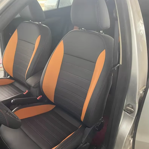 Coprisedili in Pelle Nera e Arancione con Design Verticale, Set Completo di Facile Installazione per <span class=keywords><strong>Volkswagen</strong></span> <span class=keywords><strong>Polo</strong></span>, Direttamente dalla Fabbrica - Product Image 1