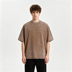 Camiseta Oversize de Algodón 100% con Lavado Ácido para Hombre, Logotipo Personalizado, Hombro Caído, Precio Competitivo de Fábrica, Camiseta Gráfica - Product Image 1