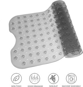Extra <strong>Long</strong> Non-Slip PVC Solid <strong>Bath</strong> <strong>Mat</strong> with Drain Holes and Suction Cups 39x16 Inch for Bathtub Shower Machine Washable - Product Image 5