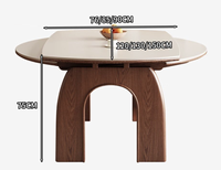 Ensemble de table à manger ovale moderne en pierre frittée avec 6 chaises Sirène, écologique, pour l'école, l'hôtel, la villa, l'appartement