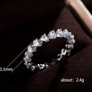 Anello con Design a Cuore a Fascia Intera, Anello Semplice da Dito per Donne - Product Image 5