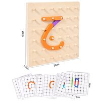 Jouet éducatif en bois pour l'apprentissage précoce des lettres et des chiffres, exercices de motricité fine, lettres arabes, planche à chevilles de construction