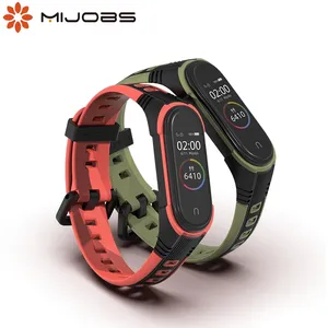Großhandel uhr band 3-Mijobs Silikon Sport weiche gemischte Farbe Handgelenk Armband für Xiao mi Band 5 6 4 3 Smart Watch