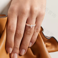 Bague double rangée en argent sterling 925 plaqué or 14 carats, sertie de pierres étincelantes en forme de poire, pour femme, LOZRUNVE