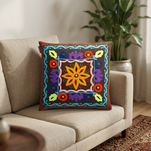 Funda de cojín decorativa india de algodón al por mayor para sofá y decoración del hogar, funda de cojín de algodón con soporte para la espalda - Product Image 3