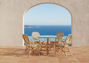 Ensemble de salle à manger compact et élégant en rotin/osier de style asiatique jamaïcain pour maisons, appartements, villas et espaces hôteliers chaleureux – Indonésie - Product Image 4