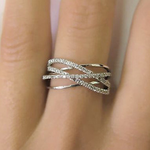 Anello Geometrico a Linee Incrociate per Donne, Stile Lussuoso, Accessorio Trendy per Feste, Regalo alla Moda - Product Image 2