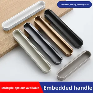 Poignée de tiroir de placard encastrée minimaliste en alliage d'aluminium à rainures cachées pour armoire, <span class=keywords><strong>cuisine</strong></span>, chambre et salon - Product Image 4