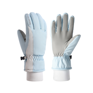 Gants de ski pour femmes, 5 doigts, compatibles écran tactile, imperméables, isolés thermiquement, légers, chauds, doublure intérieure longue en polaire pour le ski - Product Image 2