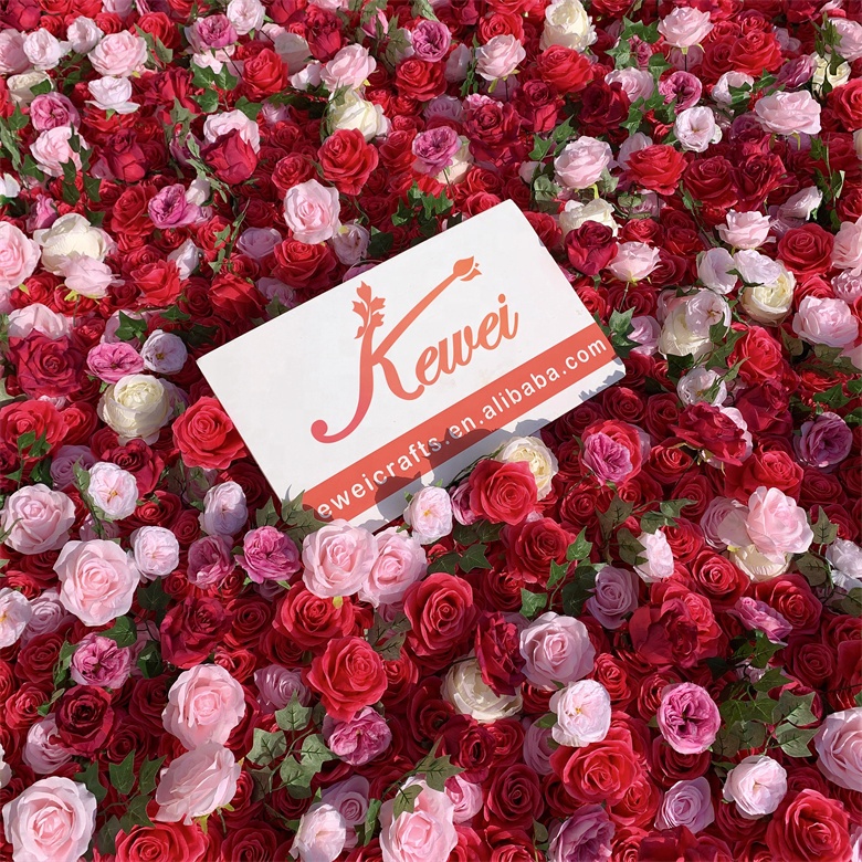 hot pink and red wedding wall