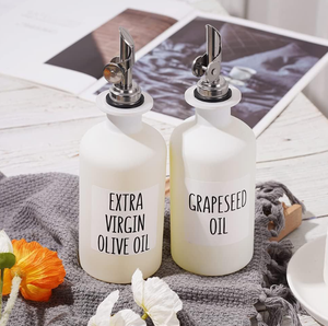 350ml 500ml 자동 개폐 오일 컨트롤 병 가정용 식초 향신료 제어 주방 럭셔리 투명 유리 병 - Product Image 5