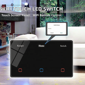 หน้าจอ LED แสดงชื่อ รีโมทคอนโทรล WiFi แผงควบคุมแบบสัมผัสสำหรับพีซี สวิตช์ไฟ 2 ช่อง อุปกรณ์บ้านอัจฉริยะ Smart Life รองรับ <span class=keywords><strong>Alexa</strong></span> - Product Image 2