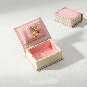 Boîte de présentation de bijoux en carton simili cuir avec fermeture magnétique en forme de livre, logo vintage personnalisé, pour collier, boucles d'oreilles, bagues, broche - Product Image 5