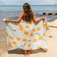 100% rayón 70x43 verano playa Pareo mujeres envoltura de secado rápido absorbente diseño impreso personalizado a todo Color Bali Sarong